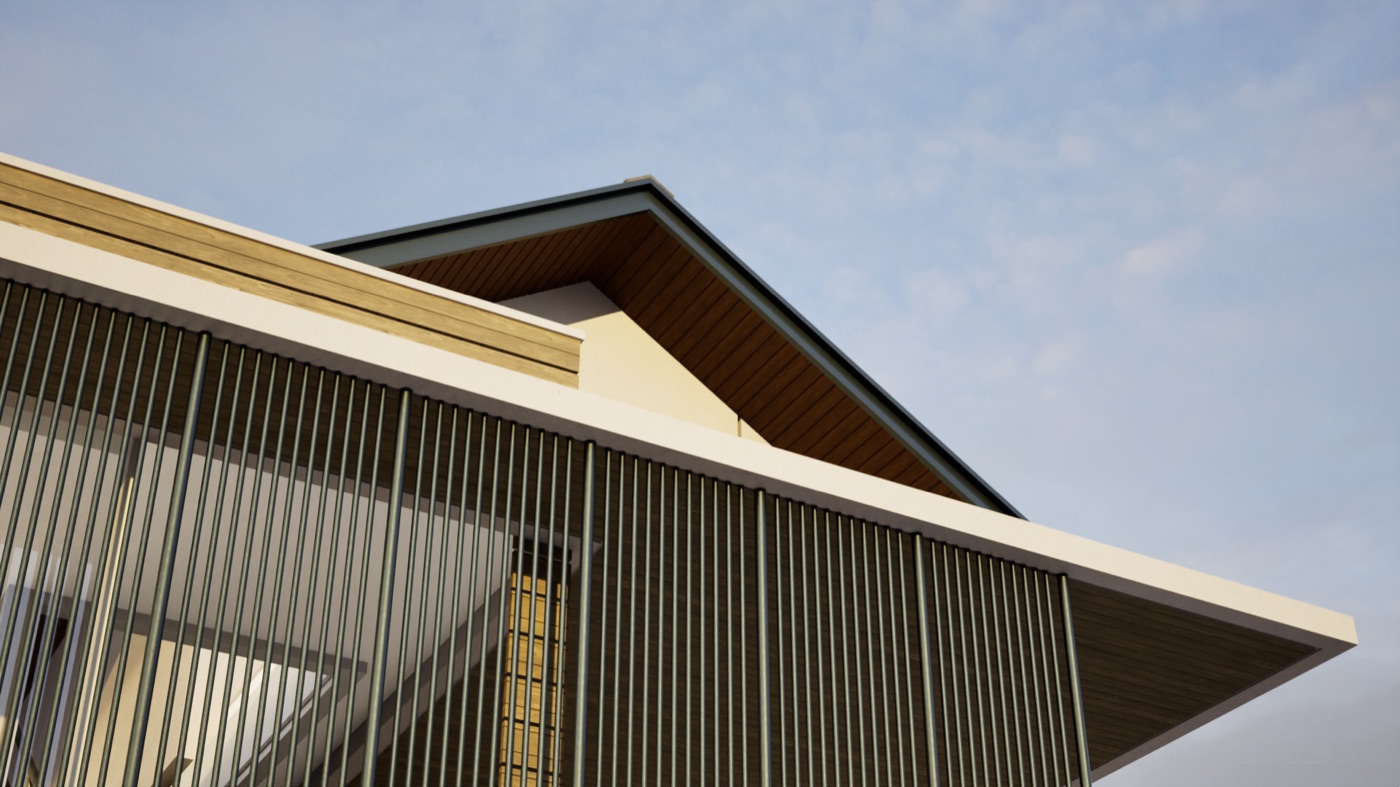 Soffit metalic Imperlux, detaliu culoare Lemn închis
