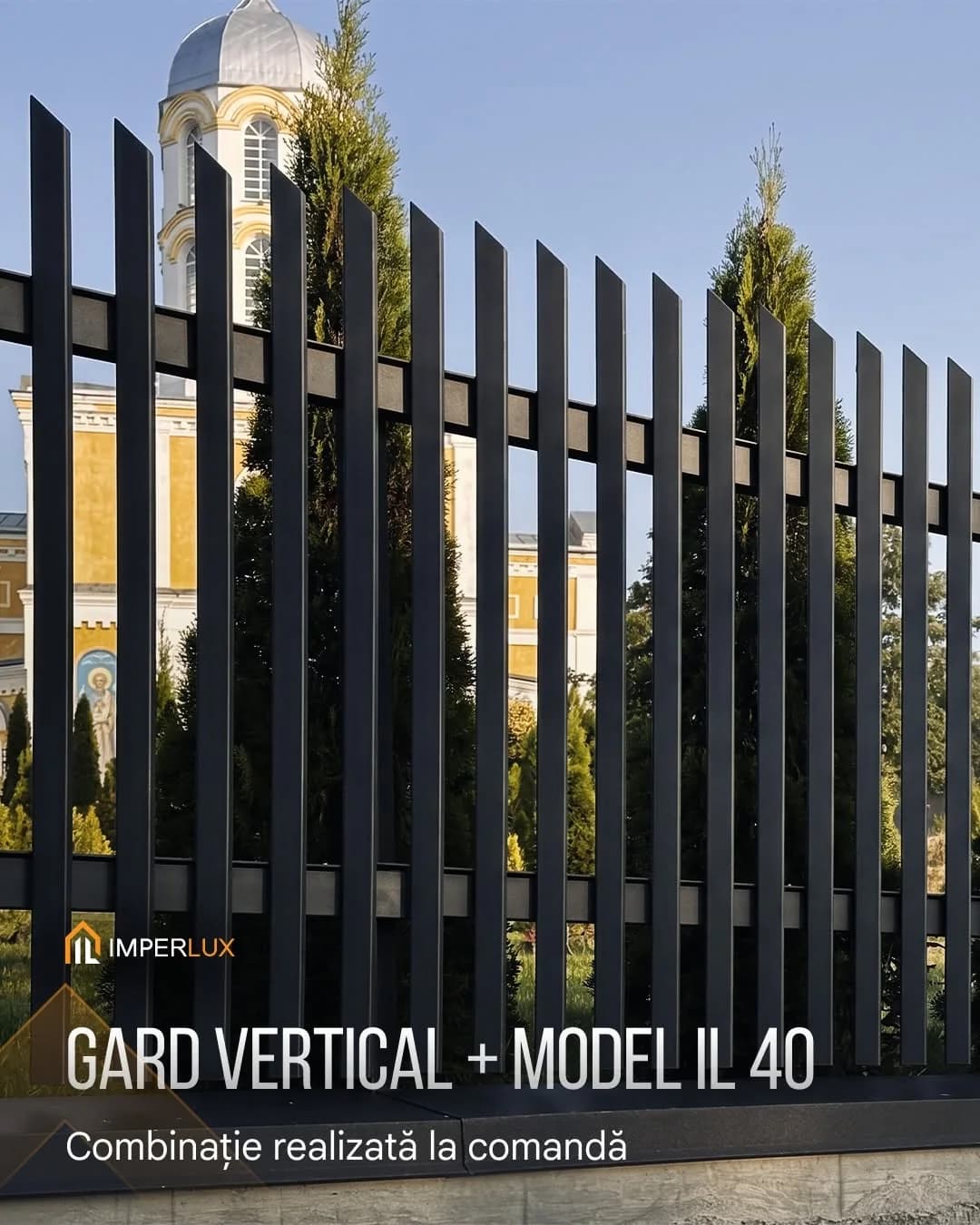 Gard vertical combinat cu IL40 — biserica din Molovata